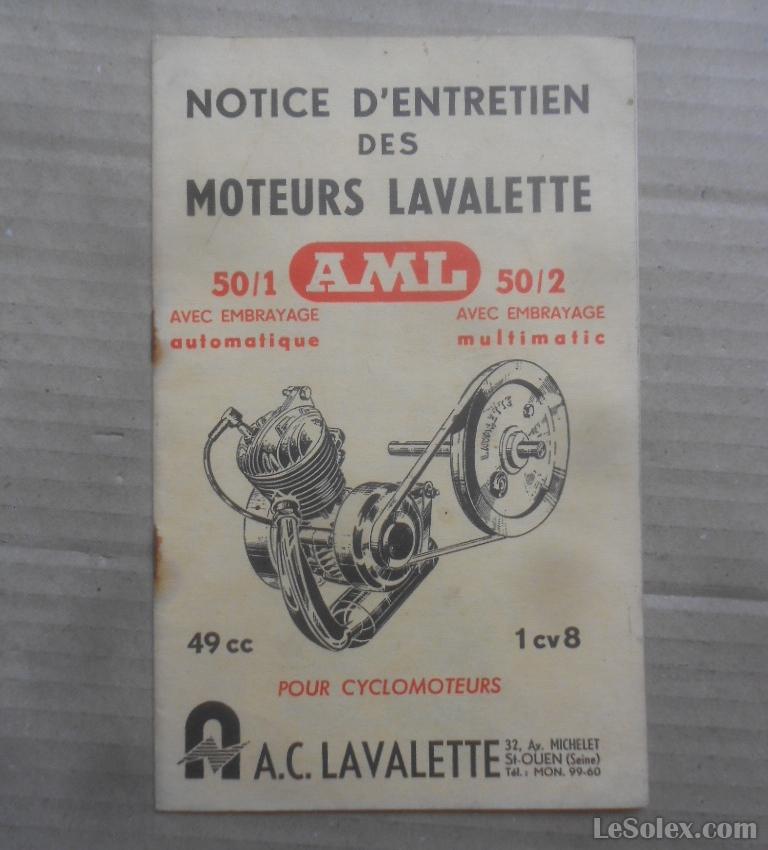 notice d'entretien des moteur lavalette AML