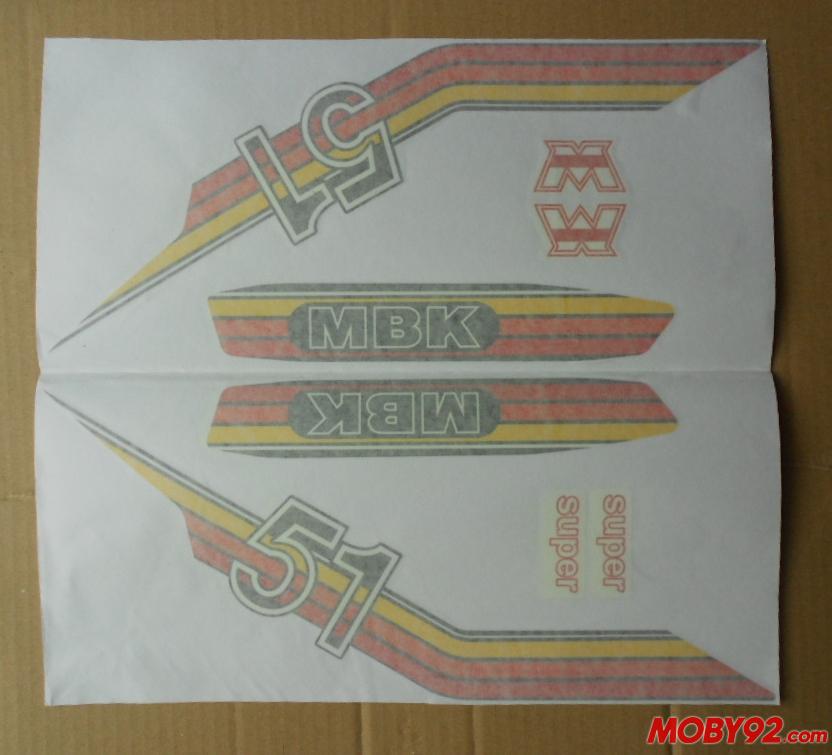 autocollant mbk 51 super rouge