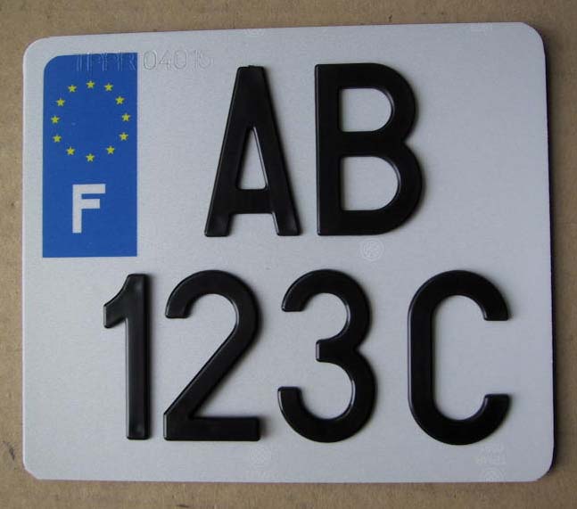 plaque immatriculation 14x12 cm