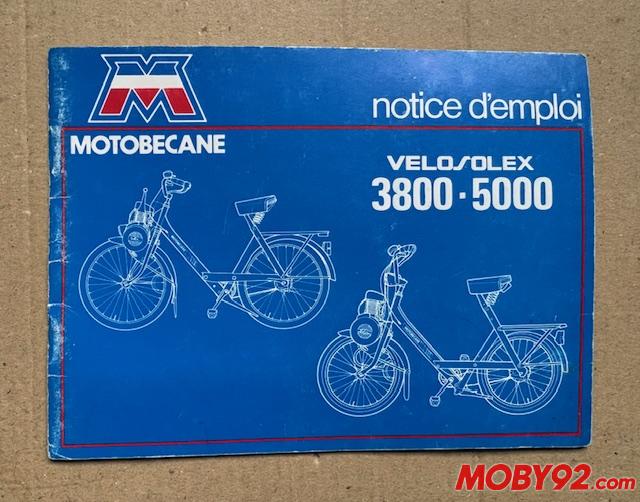 notice d'utilisation solex 3800 5000 motobecane