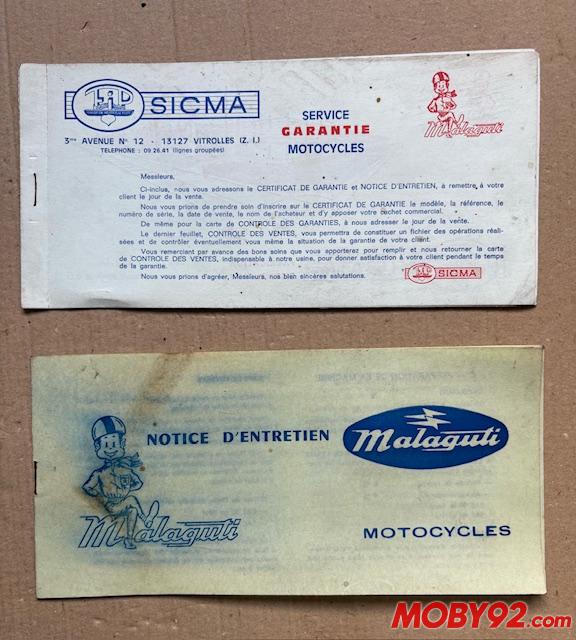 lot Notice d'entretien malaguti