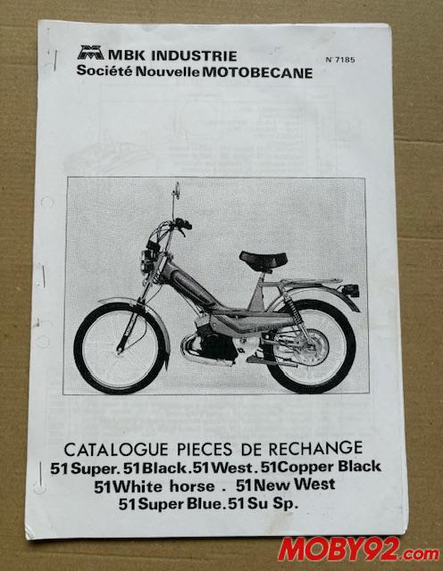 Catalogue des pieces motobineuse 51 MBK west new west
