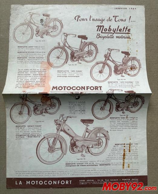 Publicit&eacute; ancienne motobecane 1957