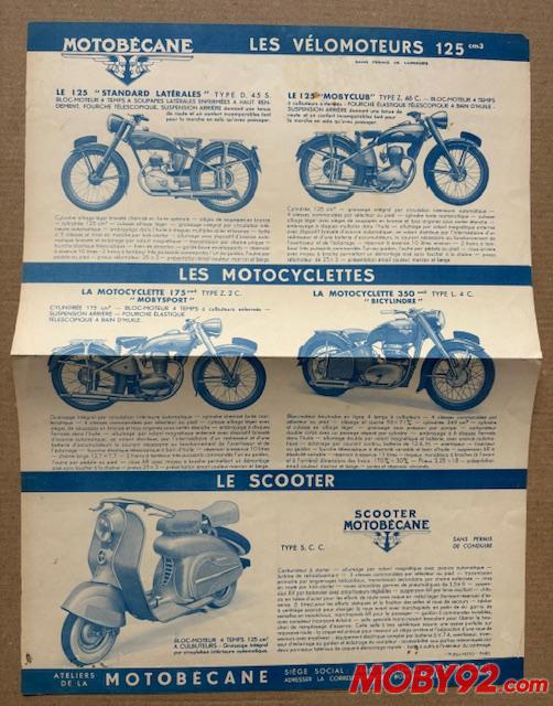Publicit&eacute; ancienne motobecane 1952