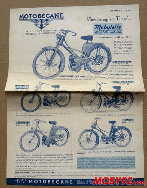 publicit&eacute; ancienne motobecane 1955