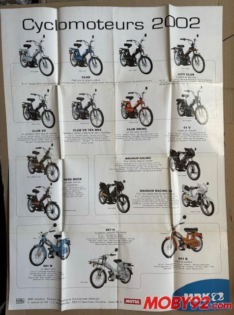 Pub cyclomoteur mbk affiche gamme cyclomoteur 2002
