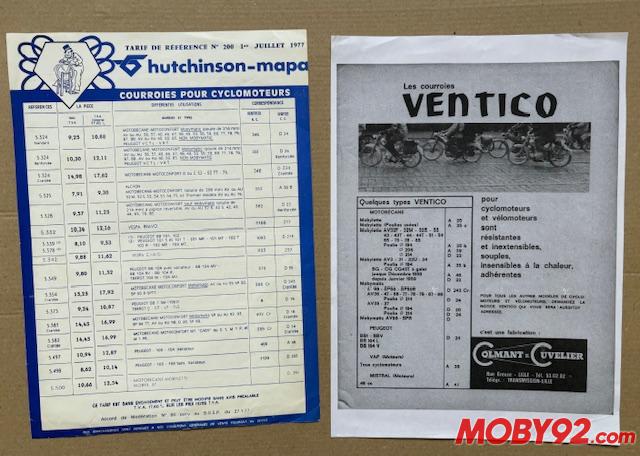 tarif courroie cyclomoteur hutchinson 1977