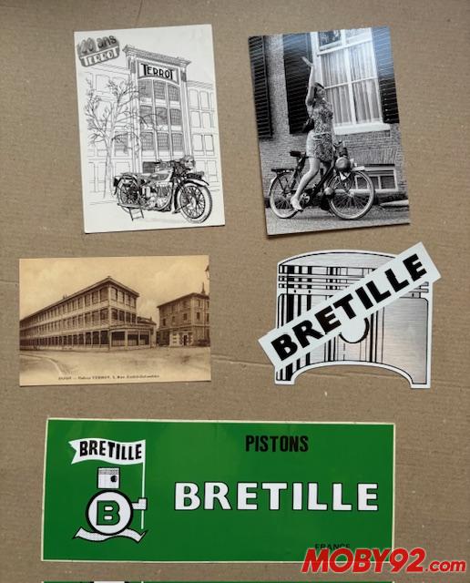 lot carte postale autocollants piston bretille usine terrot dijon solex oto