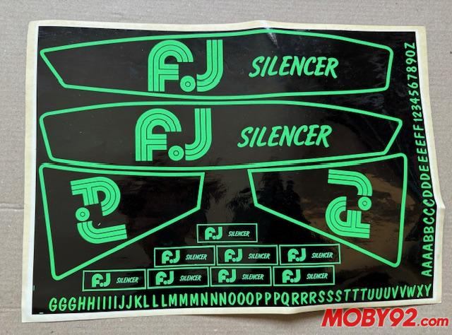 Planche autocollant FJ silencer vert 51
