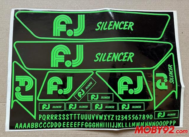 Planche autocollant FJ silencer vert 103