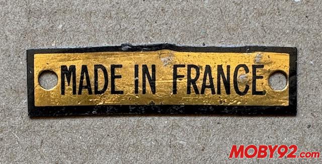 plaque made in france solex 4600