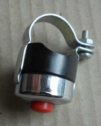 bouton klaxon neuf noir  chromé rouge