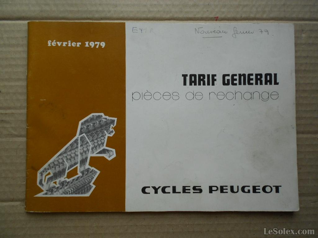 Tarif piece peugeot nov 1979