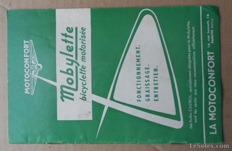 Notice livret entretien motobecane mobylette 1959