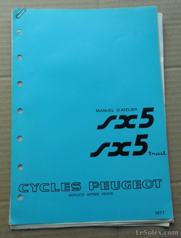 Manuel d'atelier peugeot SX5 1977