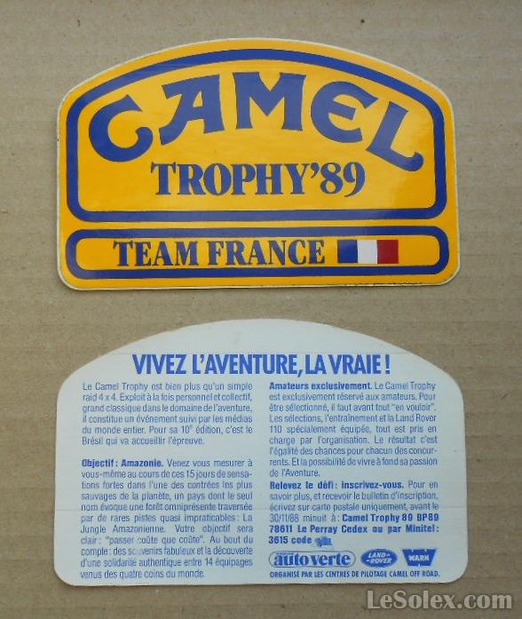 Autocollant ancien camel trophy 89
