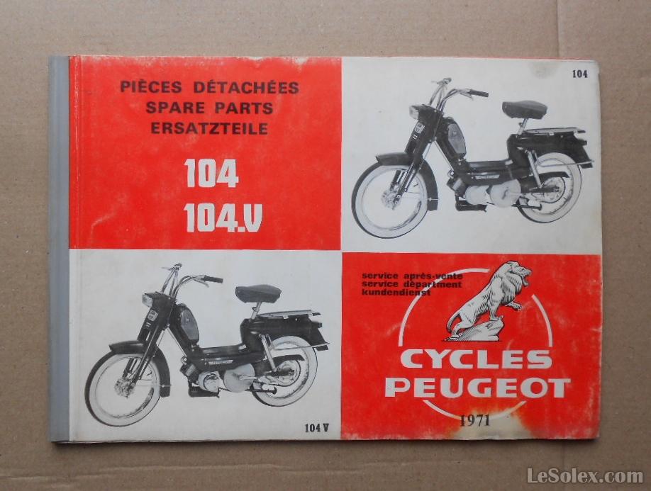 Catalogue pieces detachées peugeot 104 1971