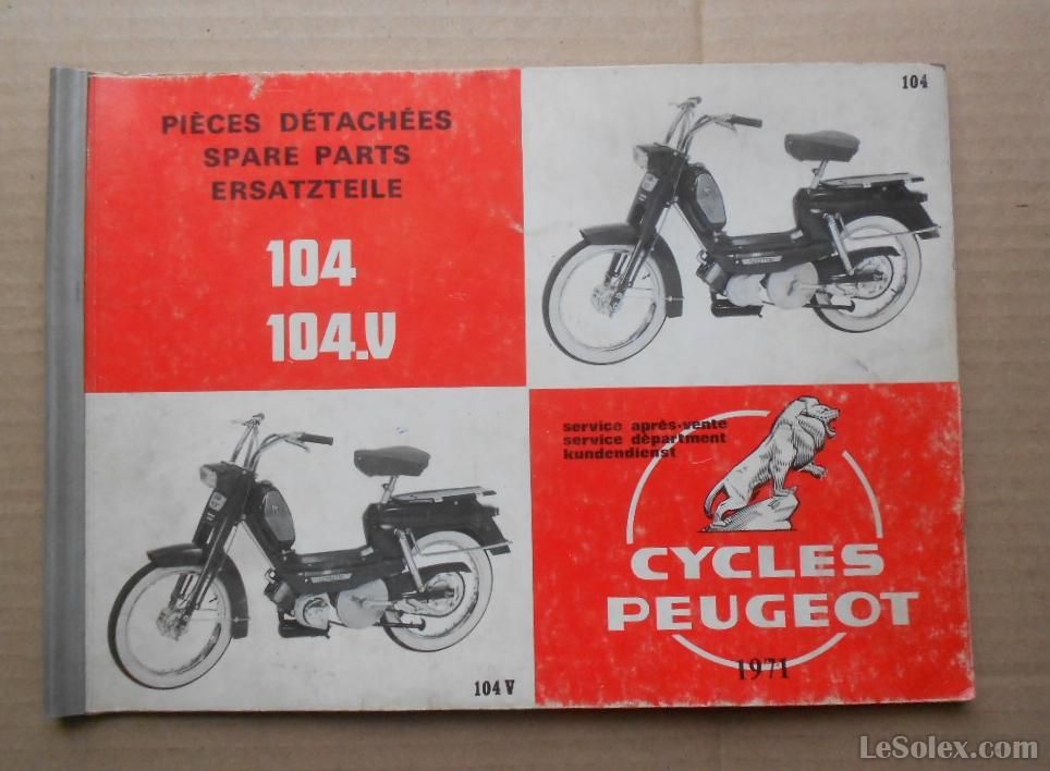Catalogue pieces detachées peugeot 104 1971