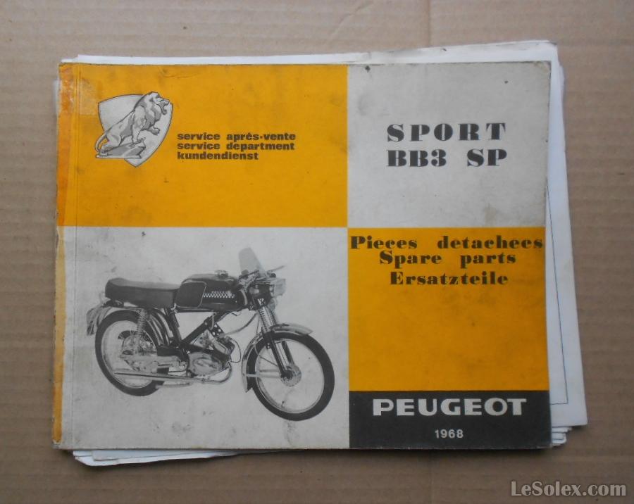 Catalogue pieces detachées peugeot BB3 SP 1968
