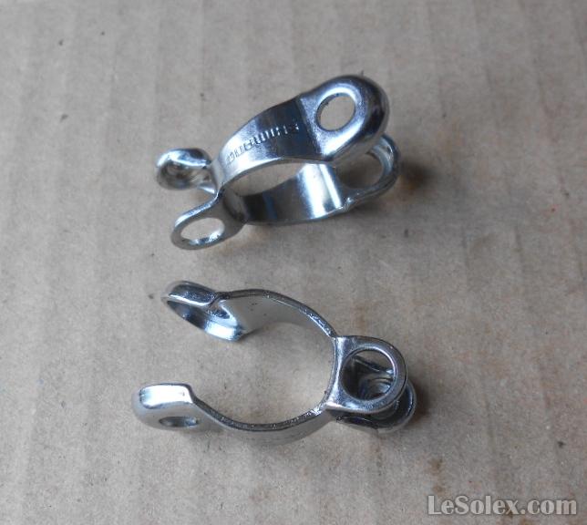 Collier butée de gaine vélo ancien chromé shimano