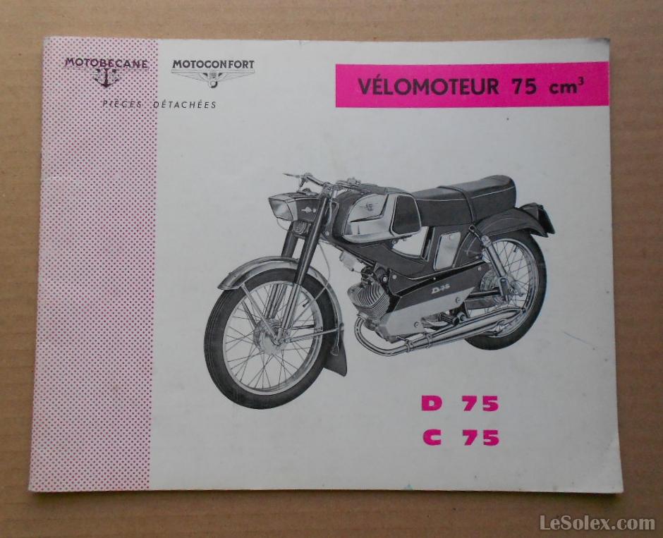 Catalogue pieces détachées motobecane D75