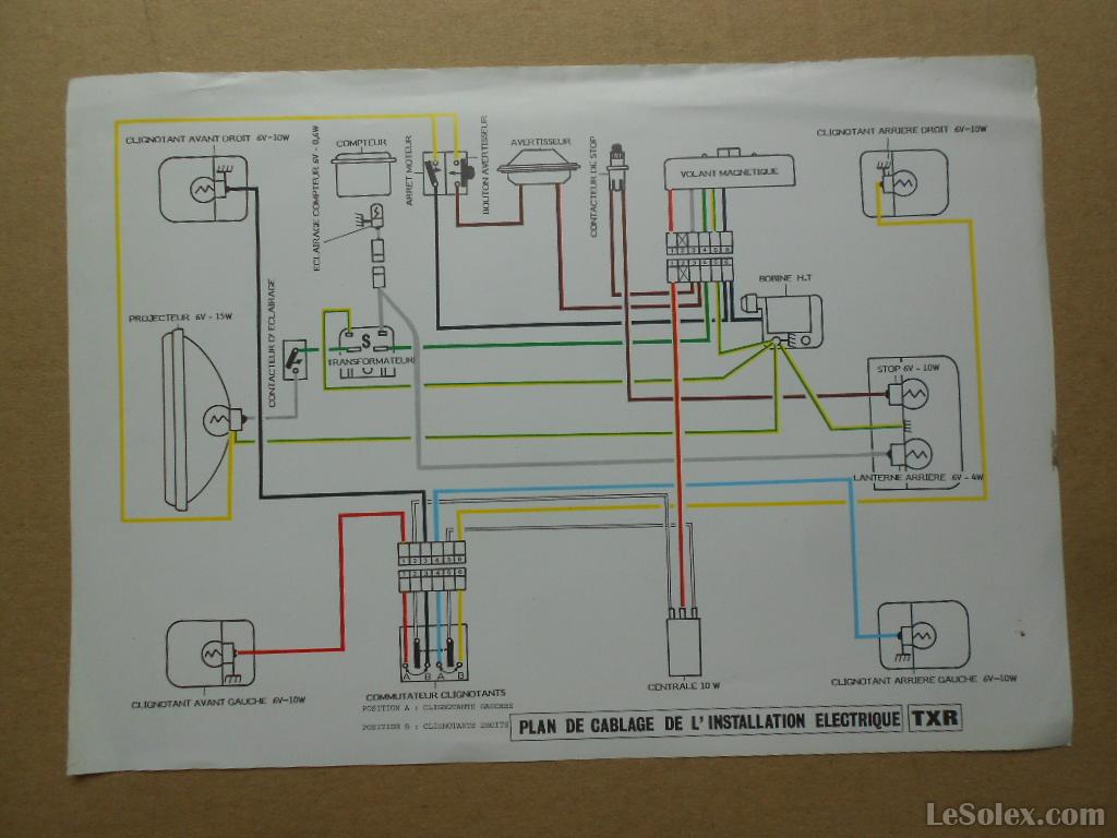 plan de cablage faisceau &eacute;lectrique peugeot TXR