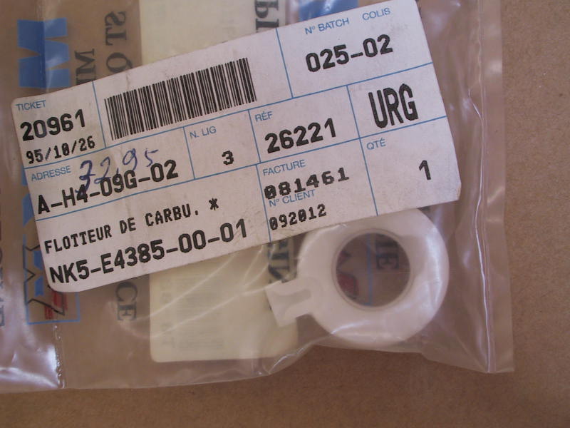 flotteur de carburateur dellorto