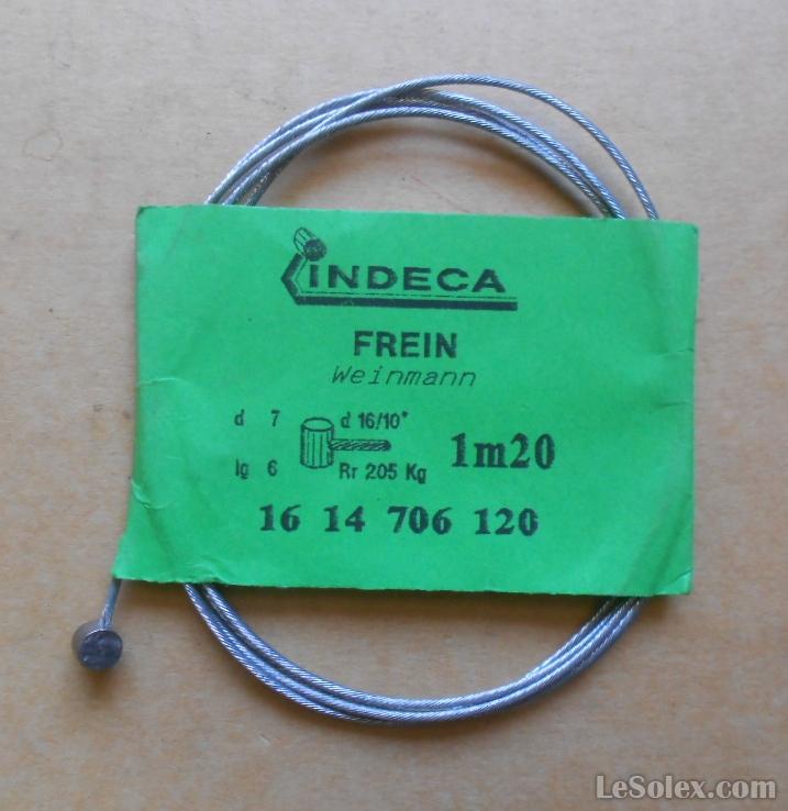 Cable frein velo 1m20 indeca
