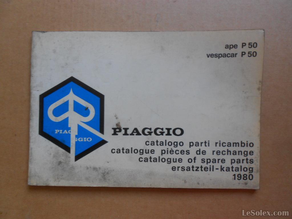 catalogue pieces de rechange piaggio ape P50 vespacar P50