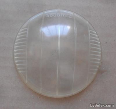 Ancien phare vélo lentille en verre - 92 mm x 51 mm - cycle