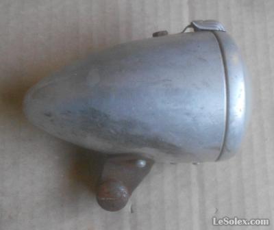 Phare Avant Vélo Ancien Superlux – Blanc Et Argent – Fabriqué En France