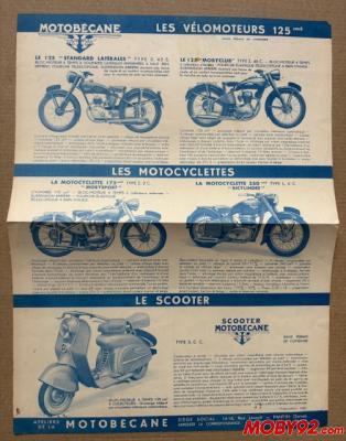 Publicit&eacute; ancienne motobecane 1952