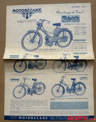 publicit&eacute; ancienne motobecane 1955