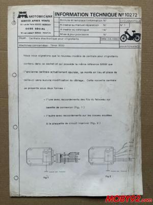 note technique centrale clignotante solex tenor 1980