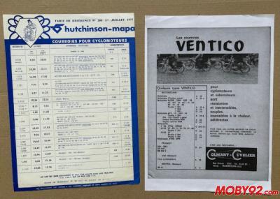 tarif courroie cyclomoteur hutchinson 1977