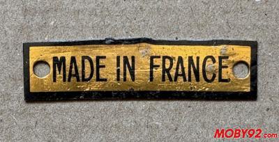 plaque made in france solex 4600