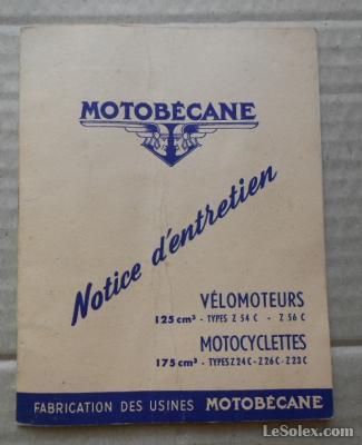 Notice entretien motobecane moto ancienne 4 temps 125  175