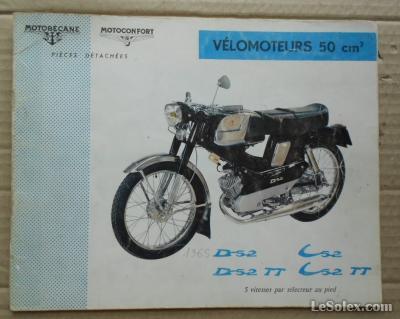 Catalogue pieces d&eacute;tach&eacute;es motobecane D52 D52TT
