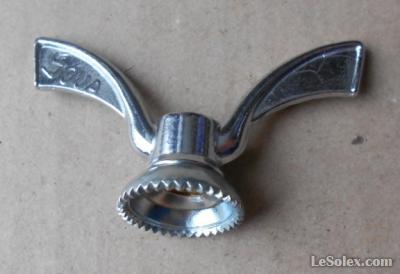 Ecrous papillon SOVA vélo vintage 8 mm roue avant front wing nut brass