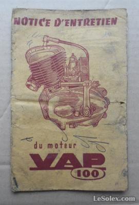 Notice livret entretien moteur vap 100